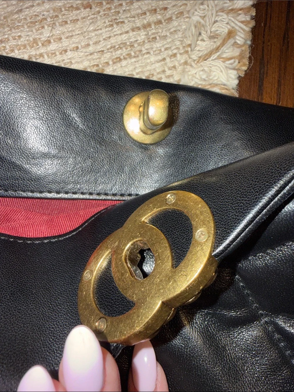 Classic Black Quilted Tote with Dual Chain Handles